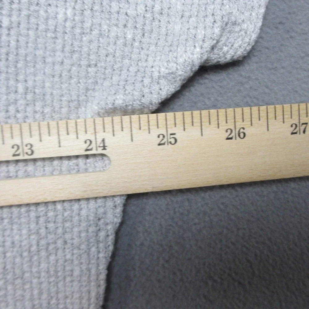 Aritzia Babaton Top Women Large Gray Excellent Waffle Knit V-Neck SWF0-1115-11